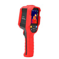 UTi series handheld infrared thermal imager with screen display on a workbench.