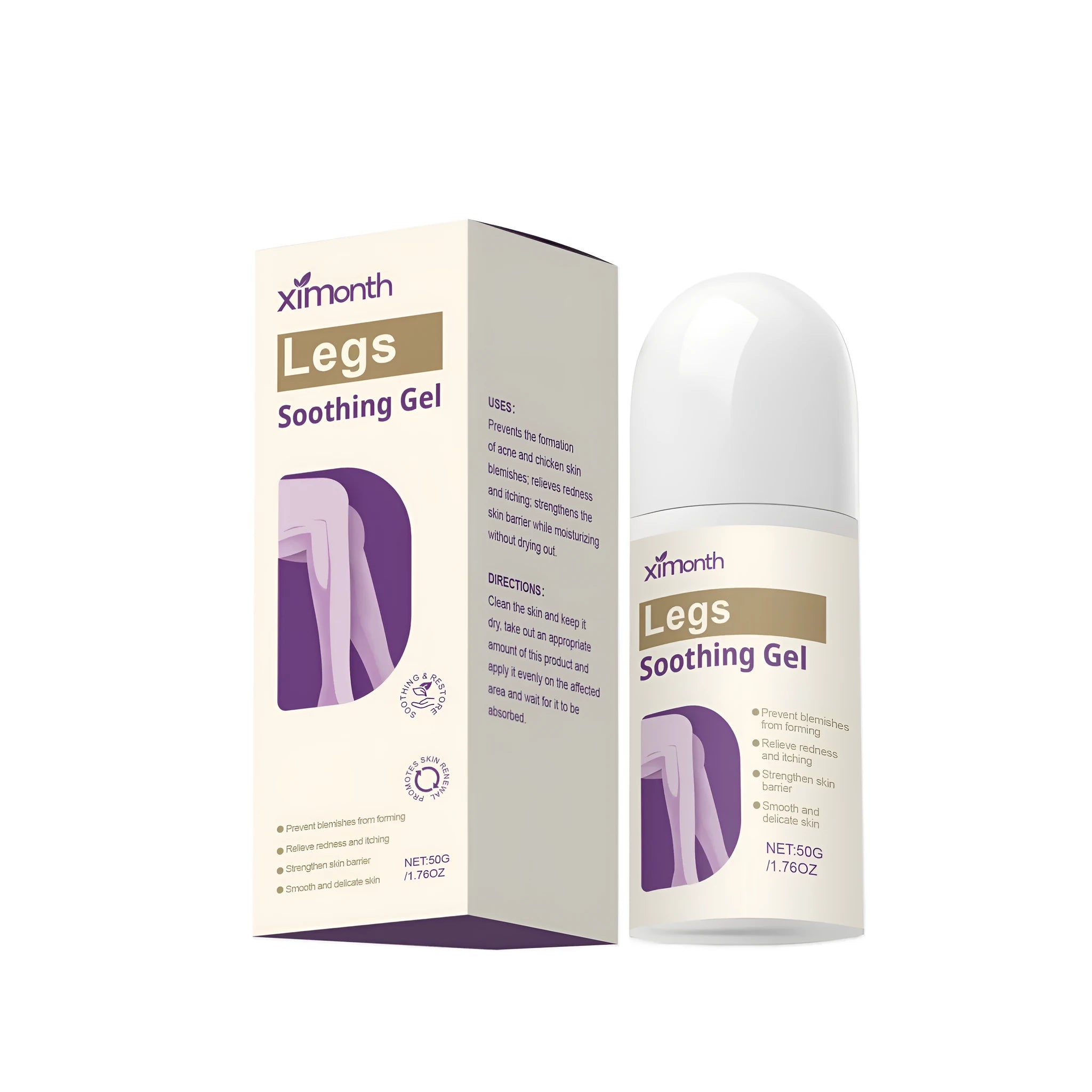 50g tube of skin soothing gel with menthol and Centella asiatica extract.