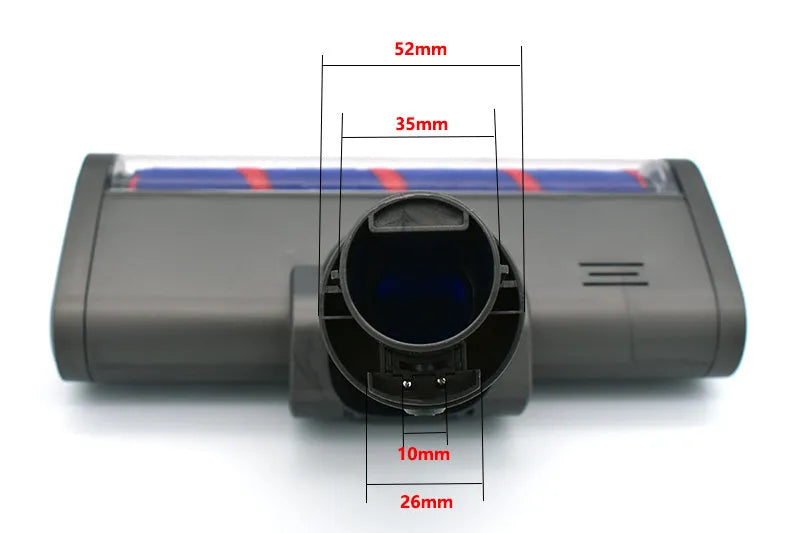 Dyson V7-V11 compatible electric floor brush replacement head with soft velvet roller measuring 260mm by 110mm