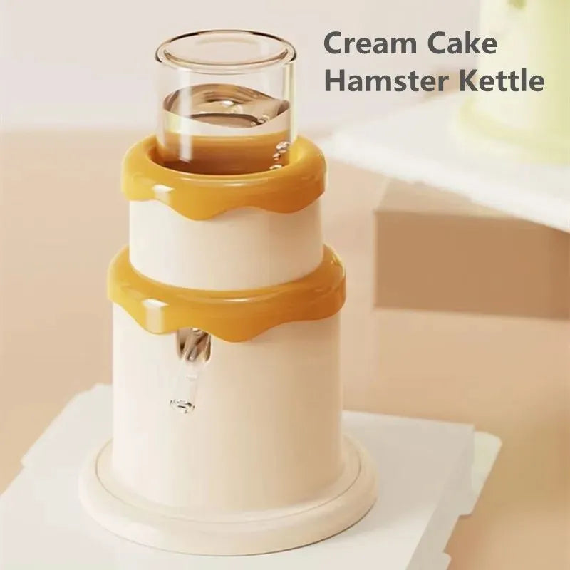 Cream cake themed small pet drinking kettle in green, pink, purple or yellow for hamsters and rats.