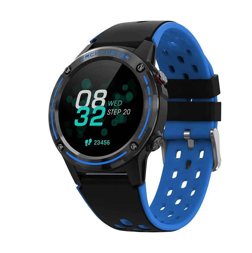 GPS smart watch sports bracelet with silicone strap in four colour options