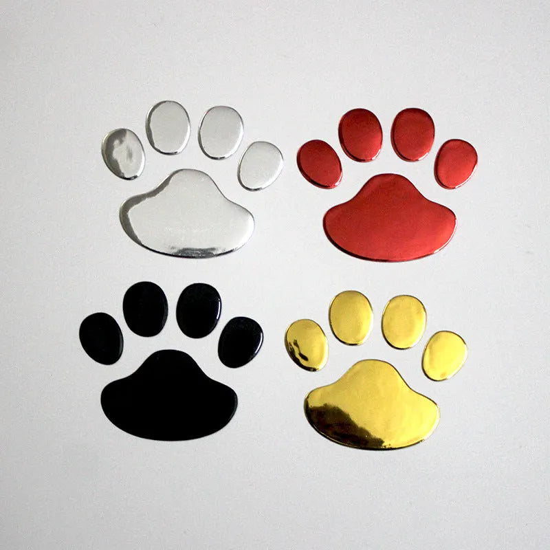 PVC car sticker with hand-shaped brush design showing dog footprints pattern measuring 7 cm length