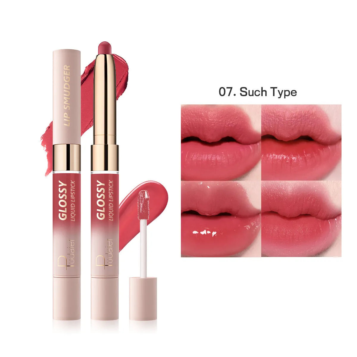 Double-headed lipstick in 10 colours with matte finish and moisturising formula