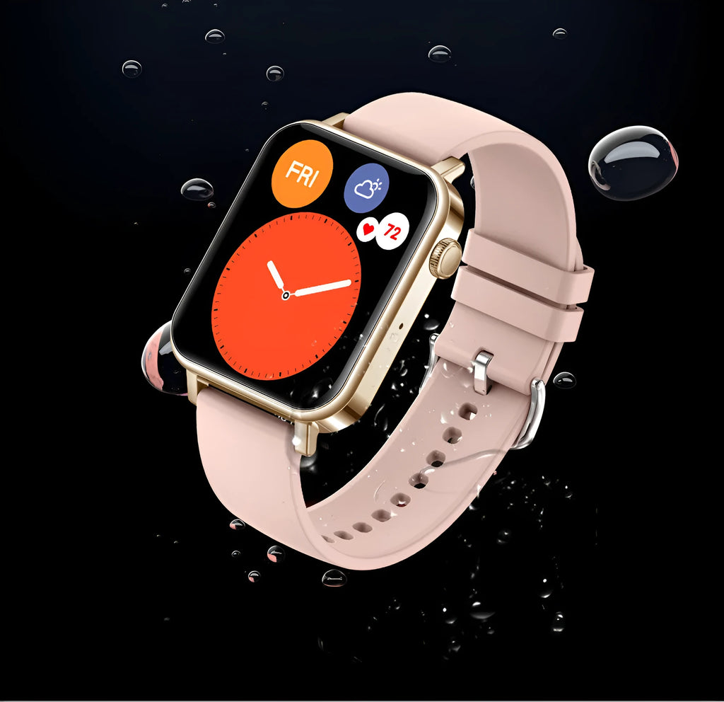 Smart watch with heart rate detection Bluetooth call 1.69 inch TFT screen silicone strap black colour