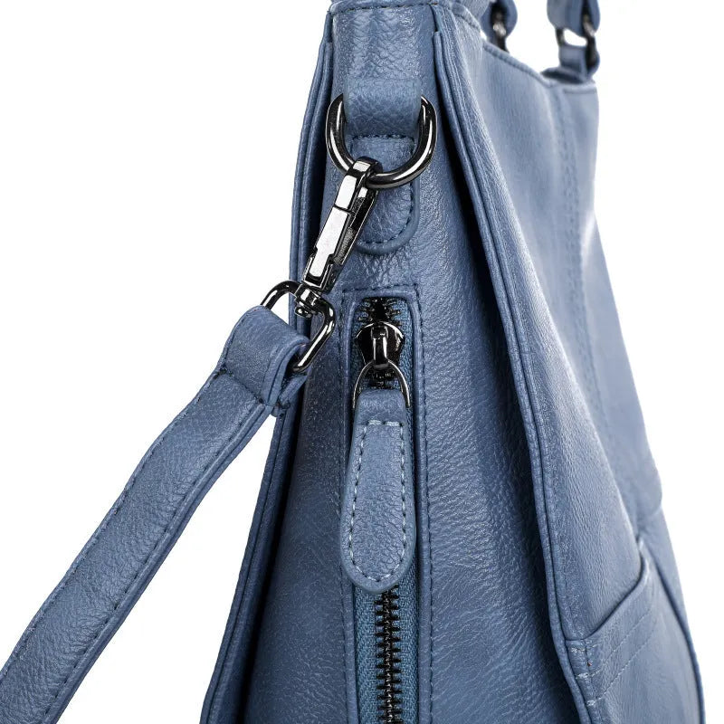 Barrel-shaped soft PU crossbody handbag in retro style with 30x31.5cm dimensions