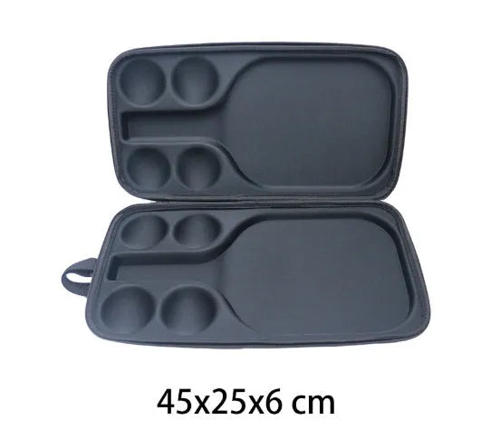 Black EVA foam pickleball equipment case with two padded shoulder straps, showing size.