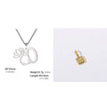 Gold or silver stainless steel necklace with cross chain link design and a single letter pendant.