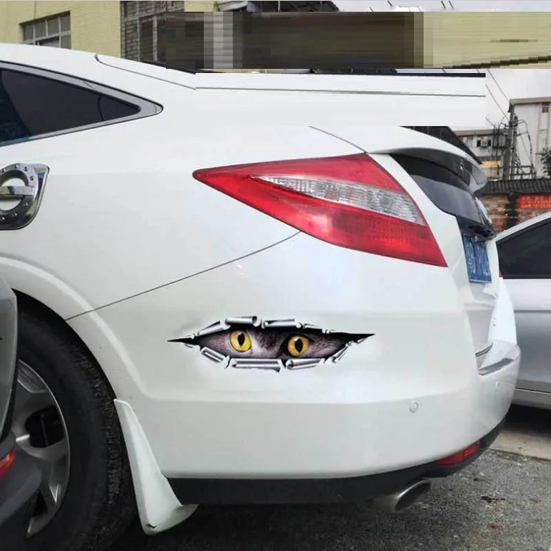 3D Tiger Eye Eagle Eye peeping car door decoration bumper sticker on white background