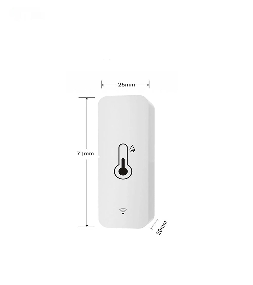 WiFi Zigbee temperature humidity sensor with ABS plastic housing measuring 72x25x20mm