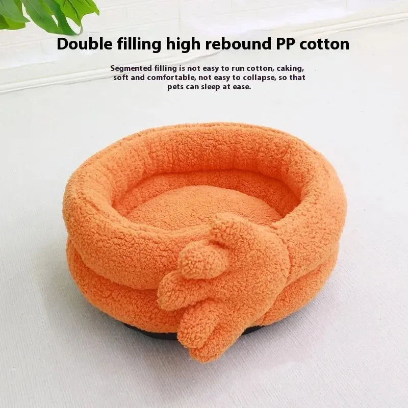 Yellow thickened plush pet kennel mattress measuring 48 by 20 centimetres
