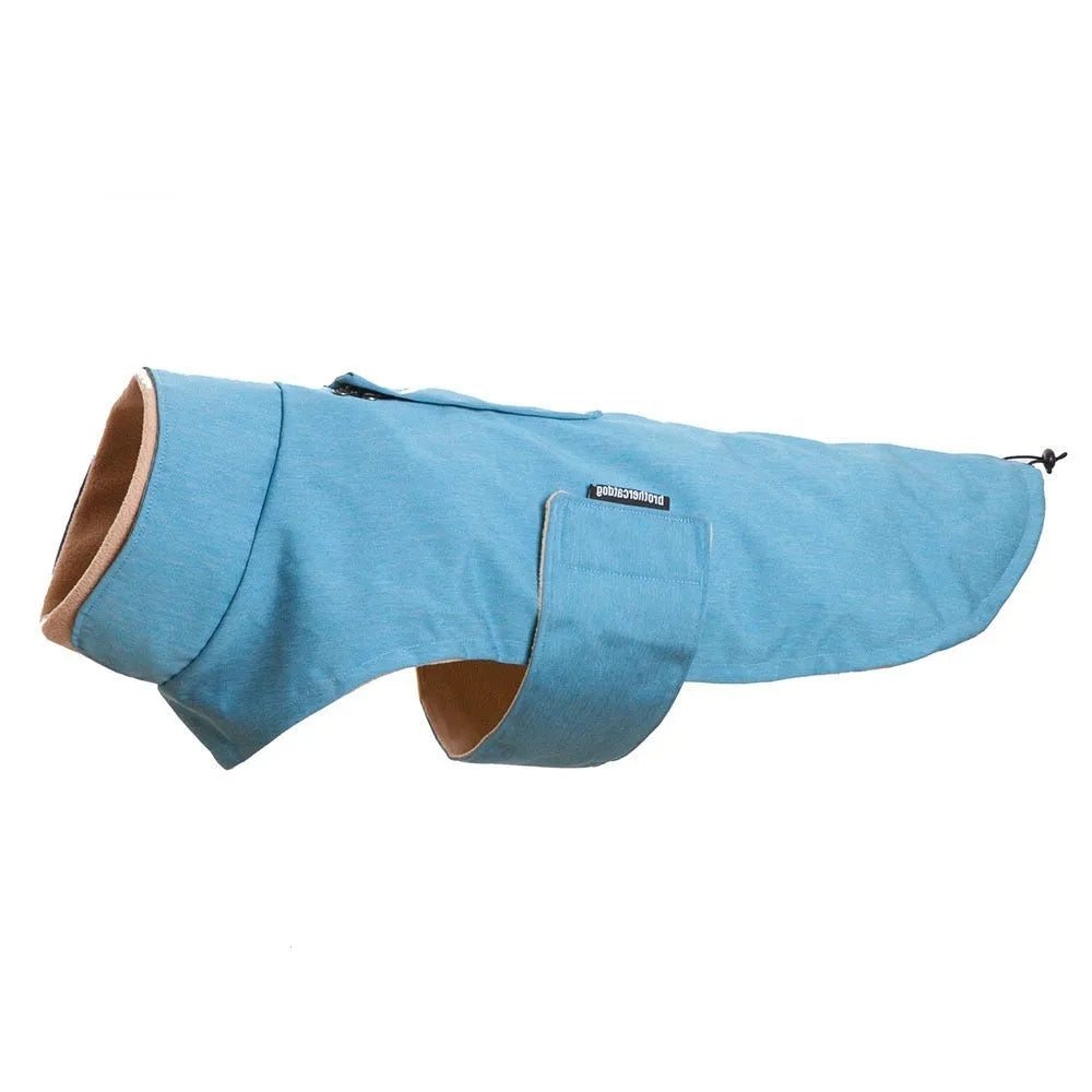 Cold-proof dog vest in rose red, light blue, or grey polyester for medium to large dogs