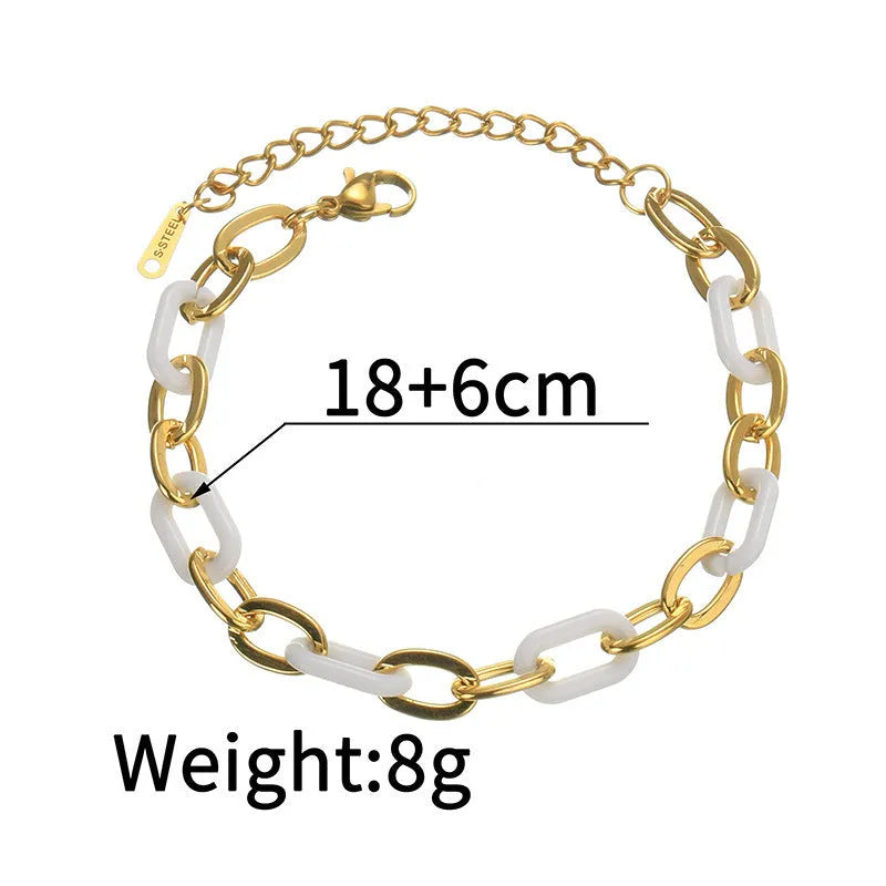 Women's stainless steel and resin bracelet with a double-layer loving heart design.