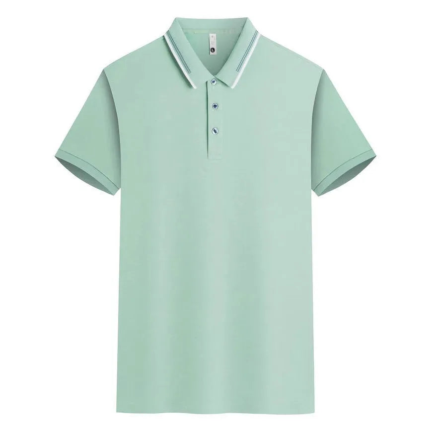 Women's asymmetric V-neck cotton jacquard blouse with lapel detail in a light blue colour.