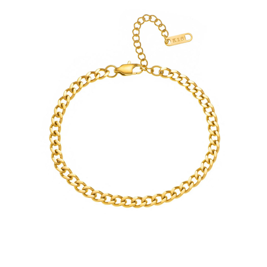 Titanium steel necklace with electroplated gold letter pendant on 40cm chain