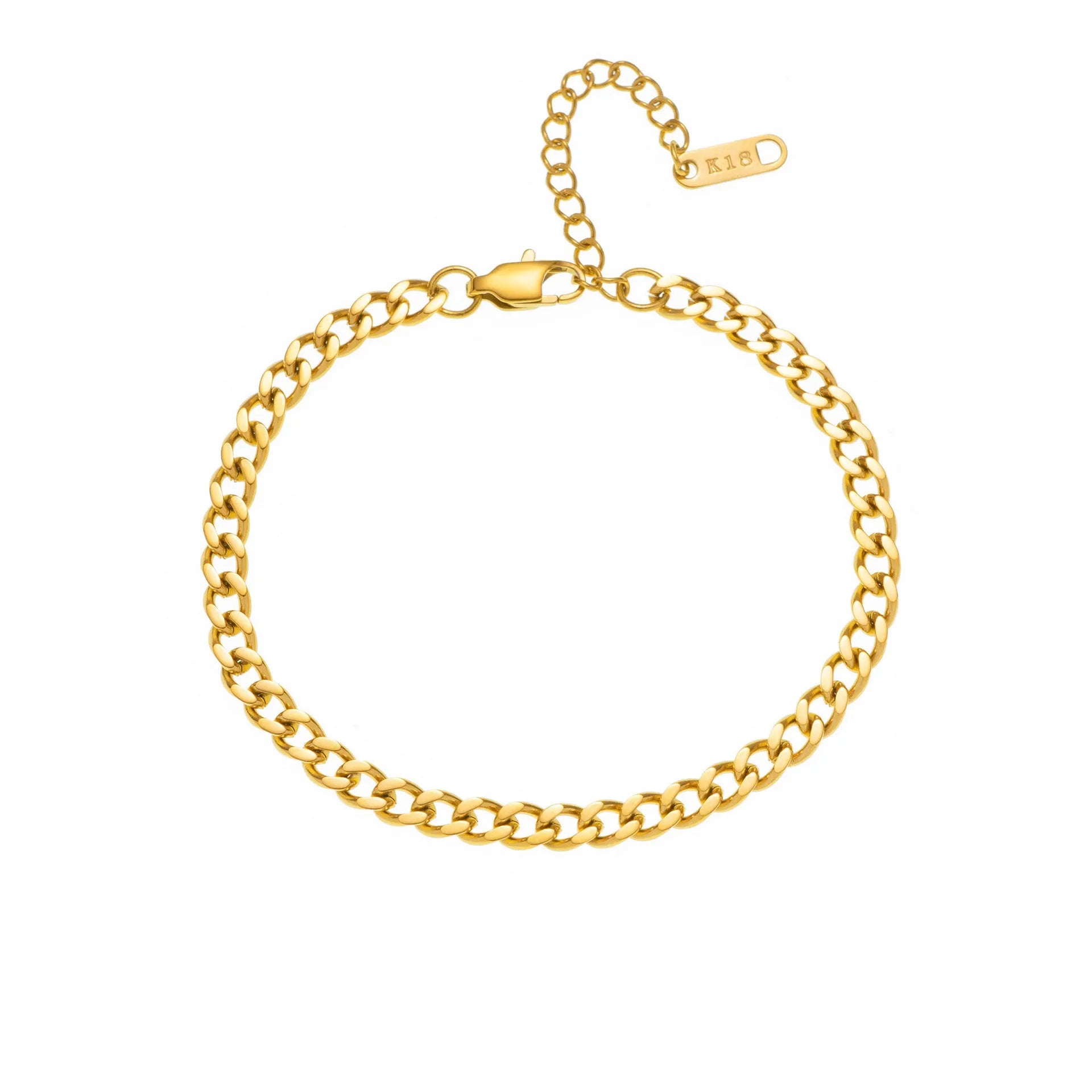 Titanium steel necklace with electroplated gold letter pendant on 40cm chain