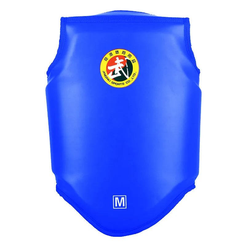 Red adult boxing helmet on a white background, showing one-piece PU construction.