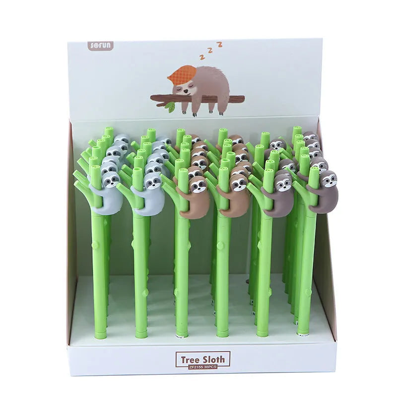 Zhongfan small black cute cartoon sloth signature pen with 0.5mm tip and plastic body