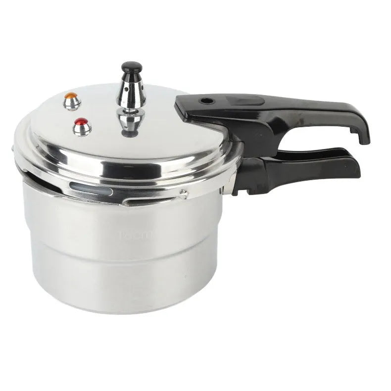 White 22cm 5L aluminium alloy pressure cooker with double-sole bottom for gas and induction hobs