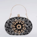 Personalised banquet women's handbag in hardware and rhinestone construction with European retro styling