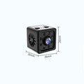 Black cubic K13 remote sports HD camera with mounting bracket on a white background.