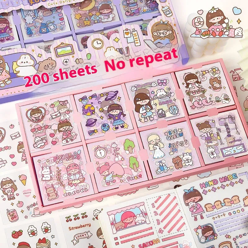 Children's sticker collection notebook with five cute theme packs for creative organisation