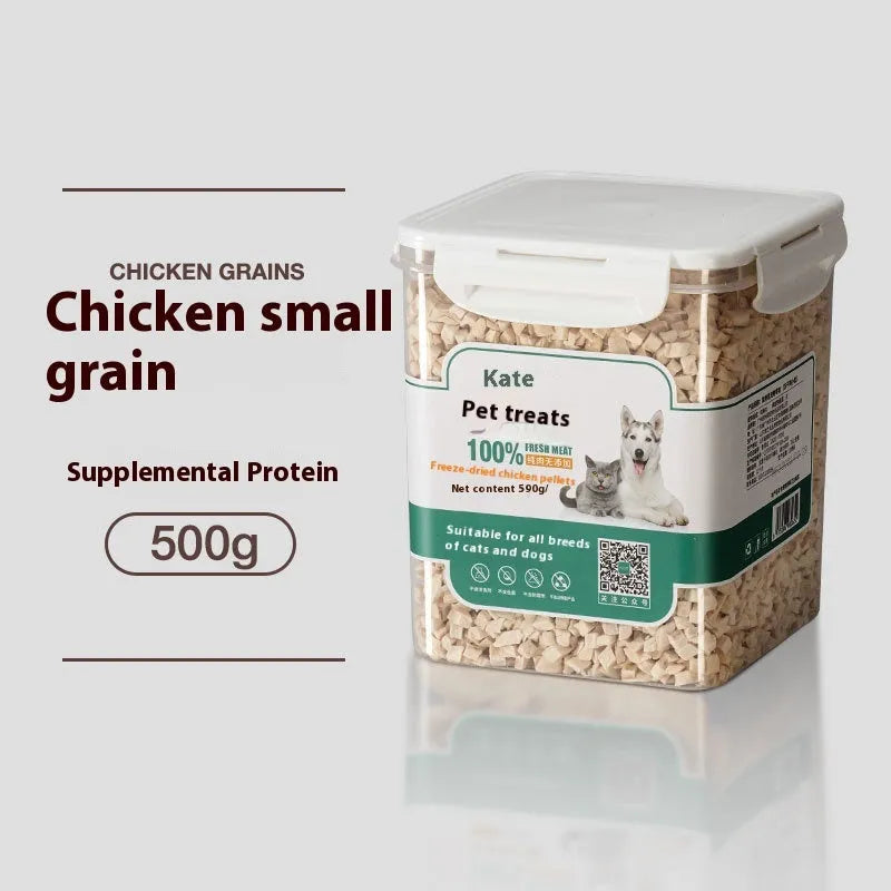 500g bag or can of freeze-dried chicken cat treats, high-grade nuggets without shreds