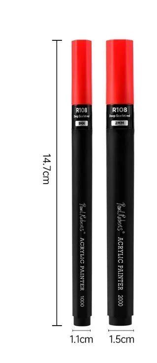 White Rubens acrylic marker with plastic body for anime art and propylene surface marking