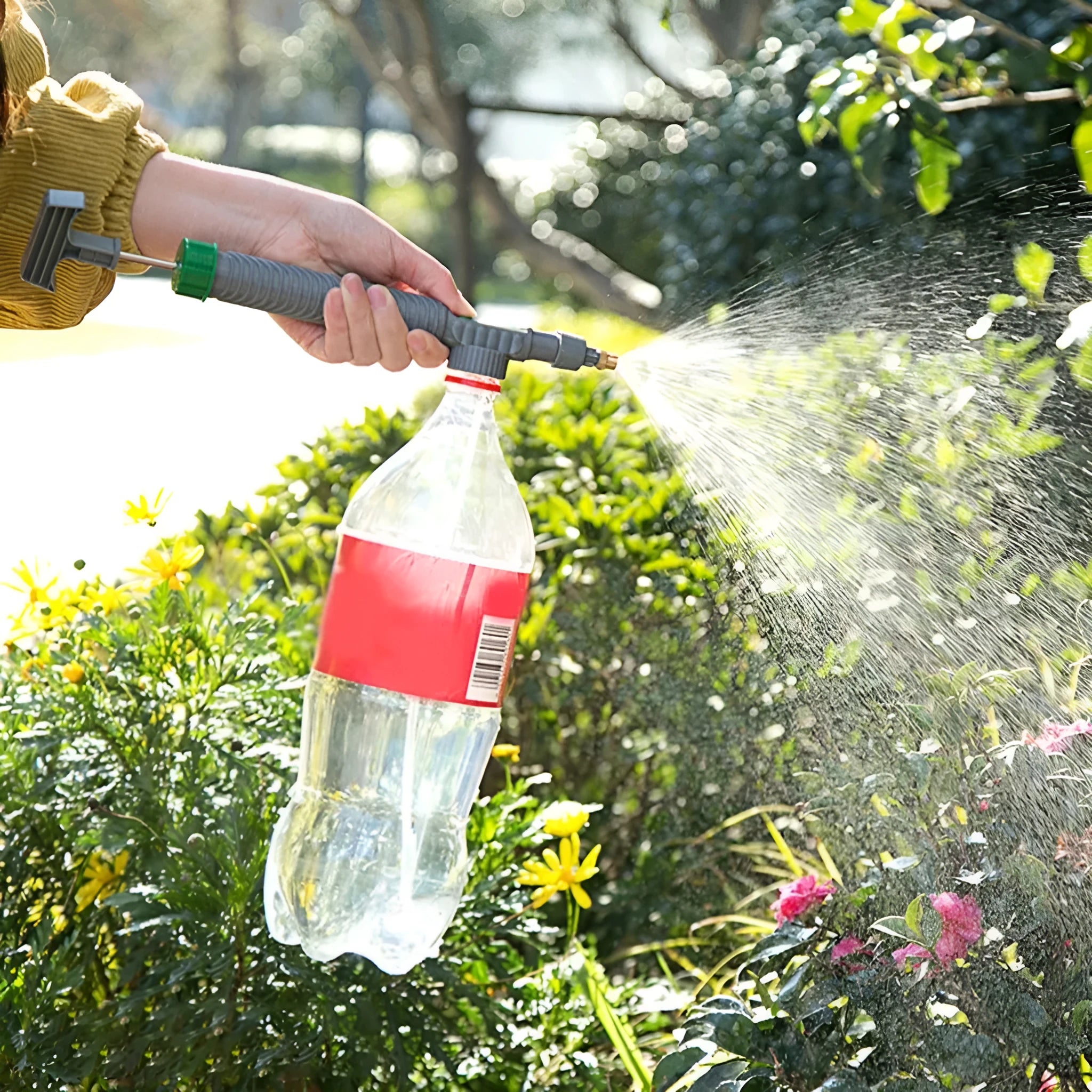 Universal watering sprayer nozzle attachment with 30cm tube for beverage bottles