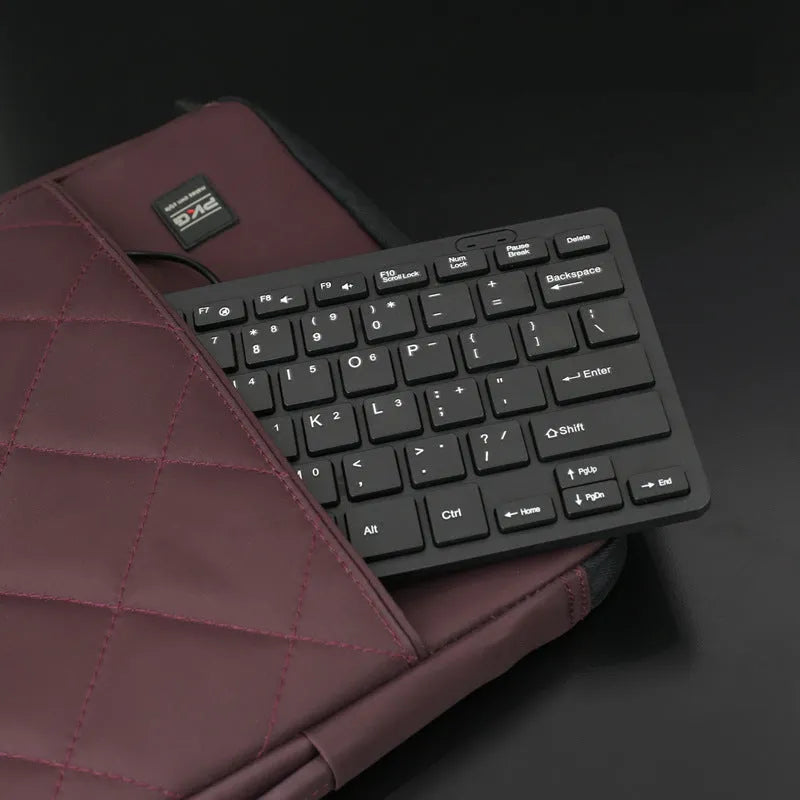 USB wired mini computer keyboard in black, white, pink or blue with compact design