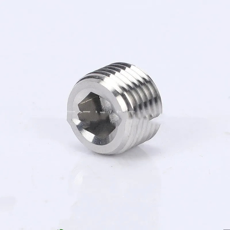 Stainless steel 304 hexagon plug for 3/8 inch BSPP pipe bulkhead connections