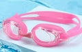 Black myopia swimming goggles with case for 200-600 degree vision correction.