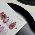 Hand-painted three-dimensional carved nail beauty patches with embossed candy patterns