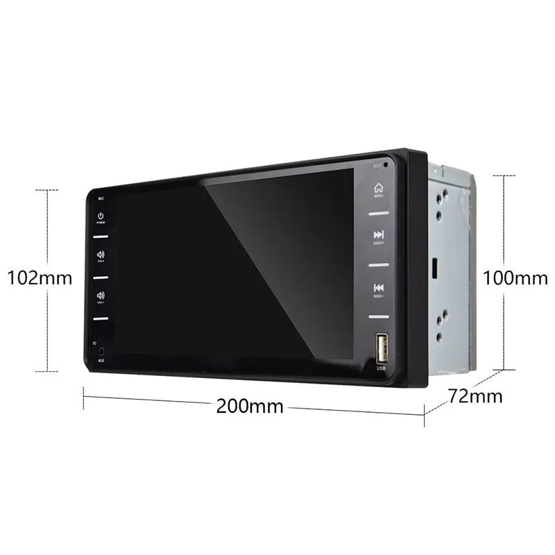 Car dual-ingot MP5 player with 7.0 inch capacitive touch screen AUX input 12V 25W x 4 audio amplifier FM radio USB2.0 and support for multiple languages and logo changes for Honda Toyota Volkswagen
