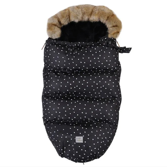 Baby stroller sleeping bag in down cotton fill, polyester fibre outer, 46x95x8cm, suitable for cold weather walks