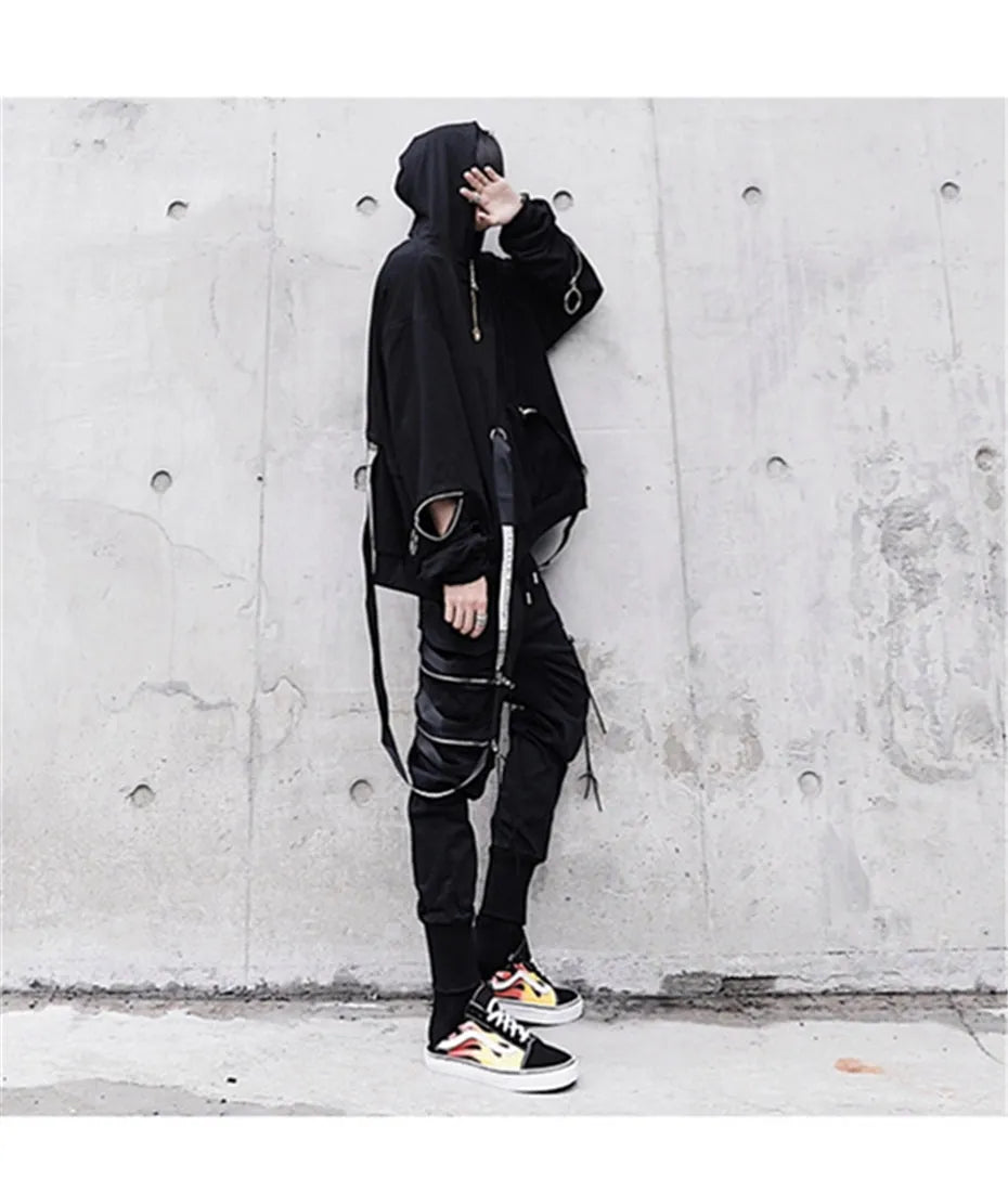 Harajuku hip hop loose hoodie sweatshirt in unisex cotton blend, available sizes S to 3XL, with size chart
