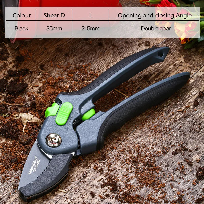 Metal blade garden flower shears with ergonomic non-slip handle for pruning