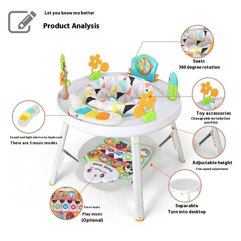 Baby jumping chair in duck design with three-in-one bouncing, gymnastic and activity functions