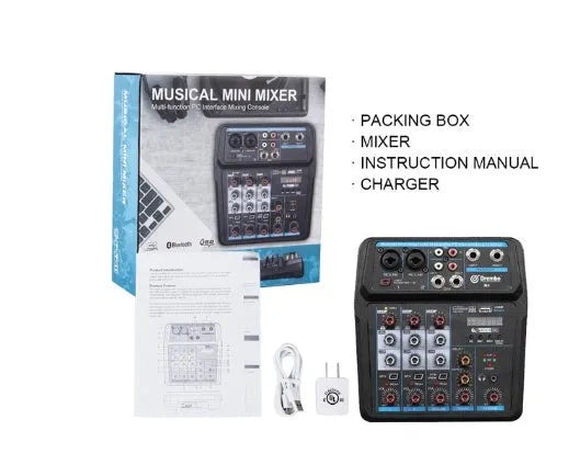 Small portable audio mixer with PVC housing for KTV singing, recording, and live broadcast use