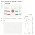 A4 size soft leather-look mind map notebook lying open with a template page visible