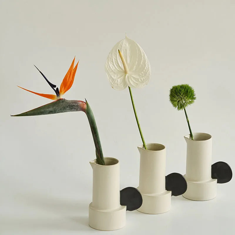 Fashion Simple Home medium ceramic vase in misty moon colour on a tabletop
