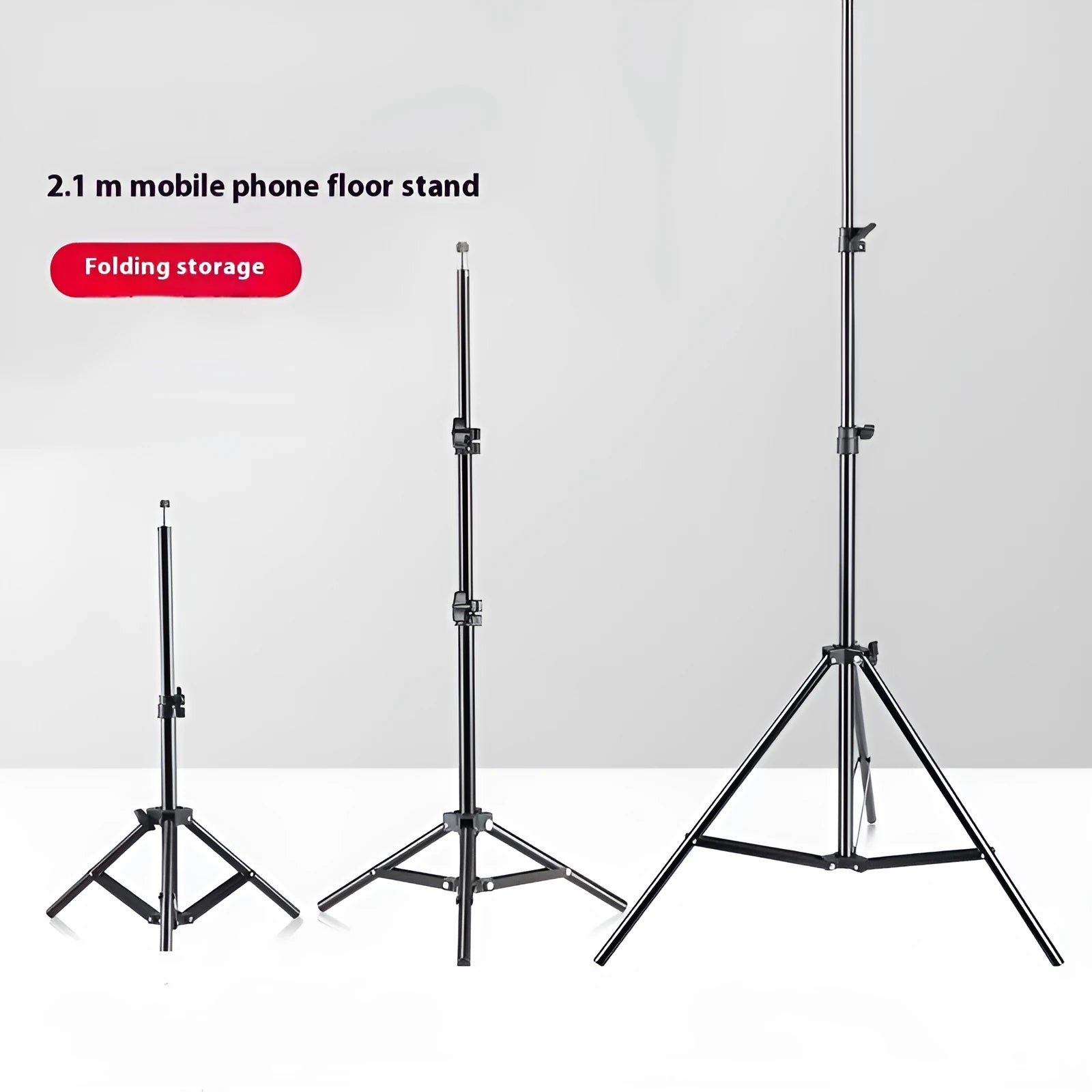 Telescopic fill light bracket for live streaming photography, metal iron electrophoresis, 1.6m height model