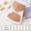 Brown or blue thickened cotton-padded hooded coat for dogs or cats