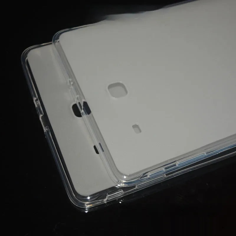 Clear transparent white ultra-thin silicone tablet protective case