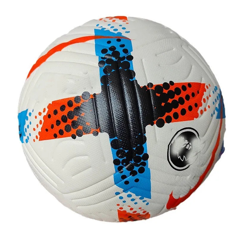 PU patch Size 5 outdoor sports football in white with adhesive stitching