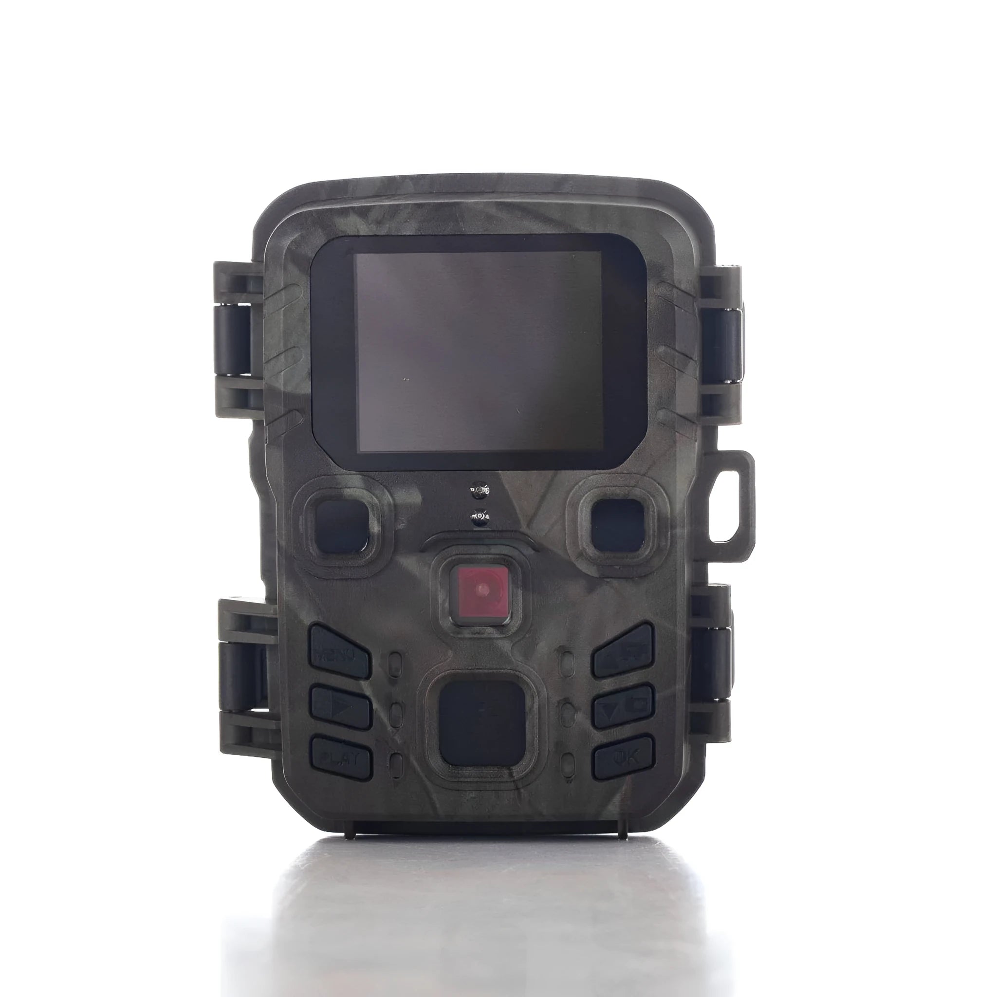 Black infrared night vision monitoring device with plastic construction showing TF card slot