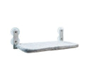 Cordless cat window hammock with stainless steel frame in grey plush on a window