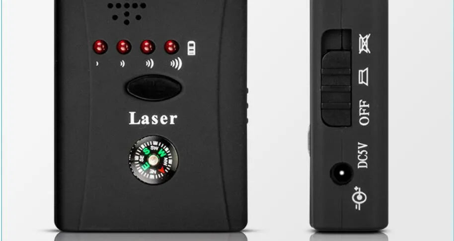Signal detector anti-eavesdropping device with antenna, measuring 65mm x 48mm x 15mm