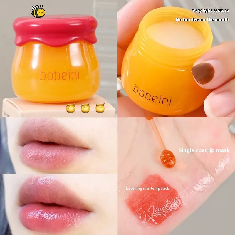 9g pot of honey pot care lip balm with small brush, pomegranate or blueberry flavour