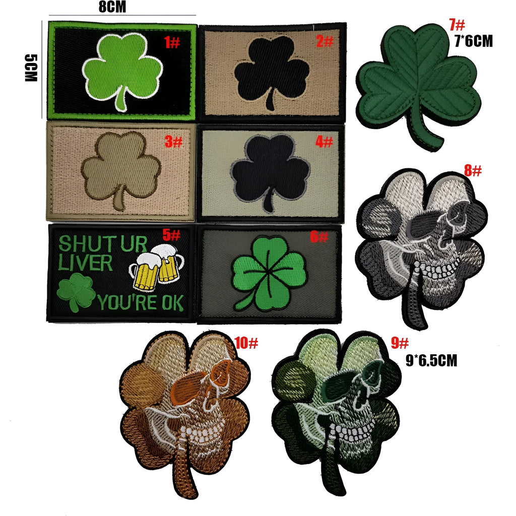 Embroidered fabric badge with Velcro backing showing camo pattern in green colour