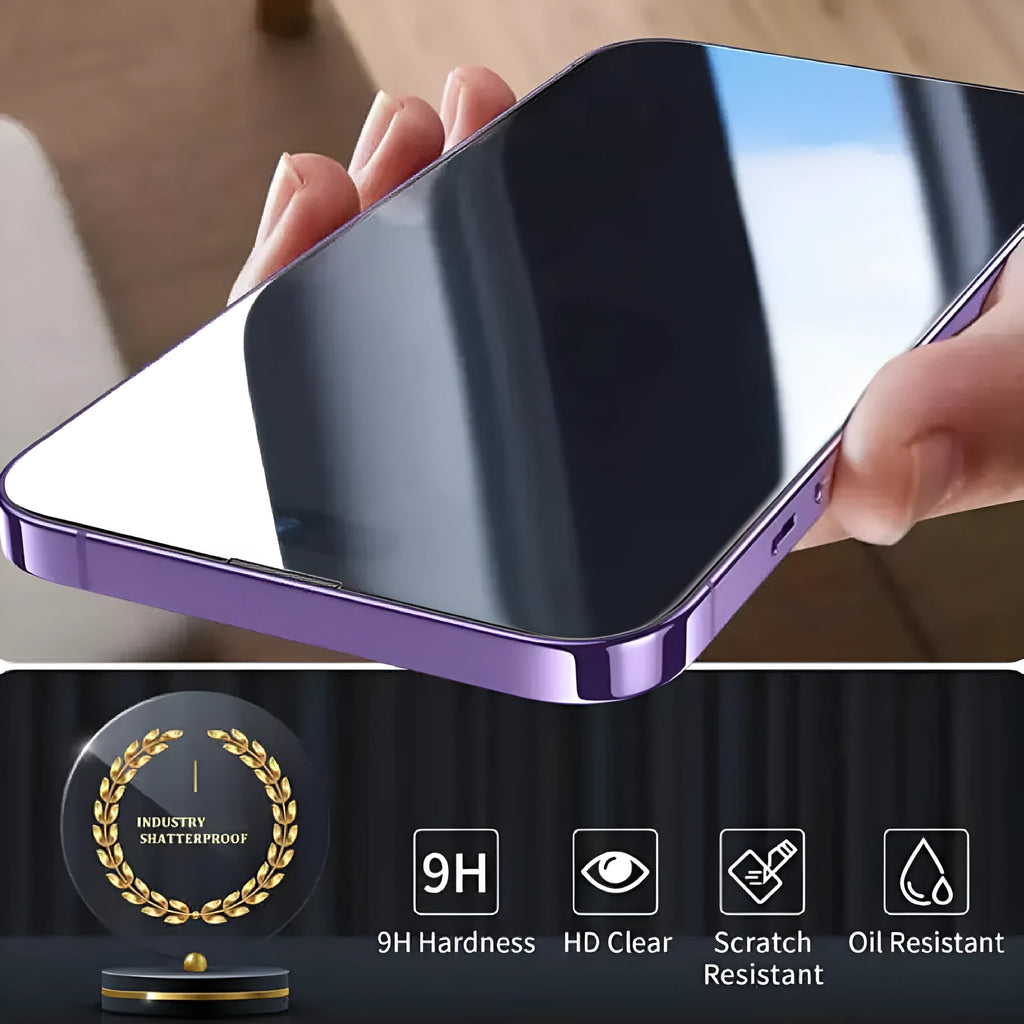 HD tempered glass screen protector for iPhone 15 Pro Max, ultra-clear full coverage, 3-pack